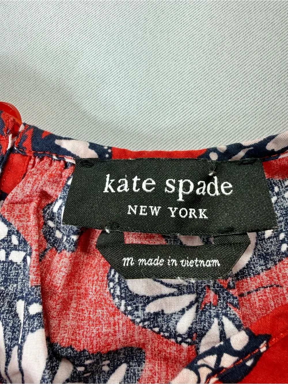 Kate Spade New York Red Floral Ruffle-Trim Mini Dress Size Medium